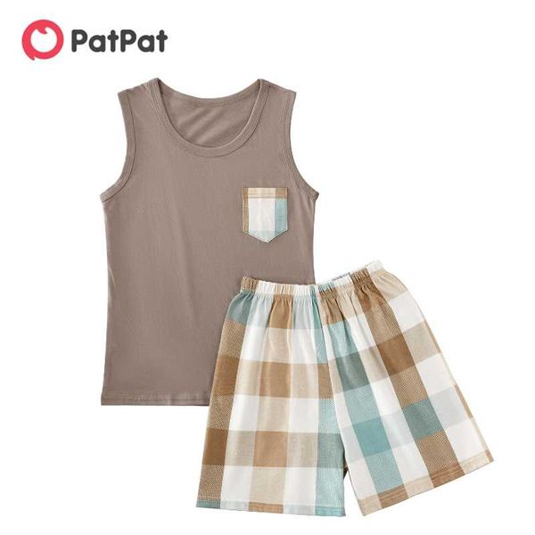 

clothing sets patpat 2021 arrival fashionable color-block kid boy casual set, White