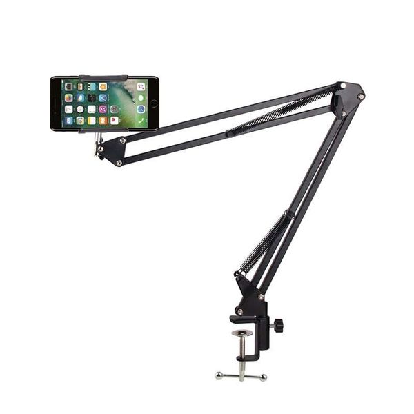 

cell phone mounts & holders mobile tablet holder long arm flexible stand folding universal bracket for cellphone bed deskmount metal cla