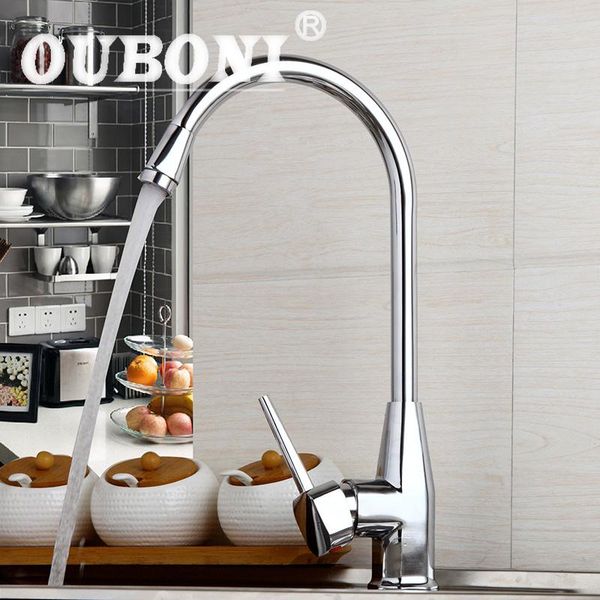 

bathroom sink faucets ouboni ratated kitchen faucet swivel deck mount bright chrome washing basin mixer water taps & cold