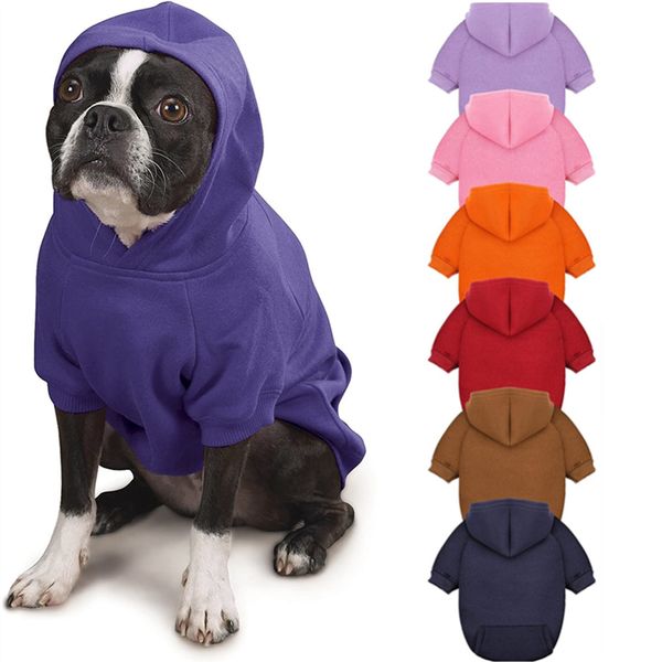 

Winter Dog Hoodie Warm Small Dog Apparel Sweatshirts With Pocket Coat For Dogs Clothes Sublimation Blank Puppy Costume 6 Color, Coffee