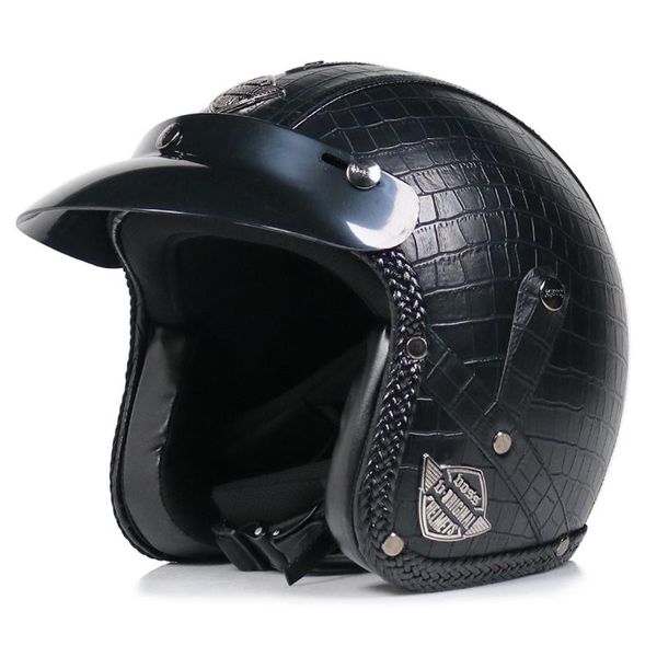 

motorcycle helmets helmet men's retro women's handmade pu leather locomotive 3 / 4 half four seasons
