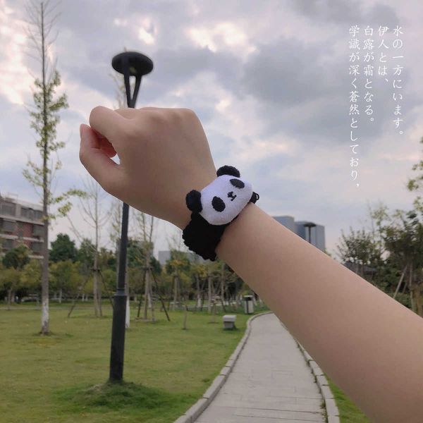 

net red finished panda bracelet wool hand diy woven ins creative gift, Golden;silver