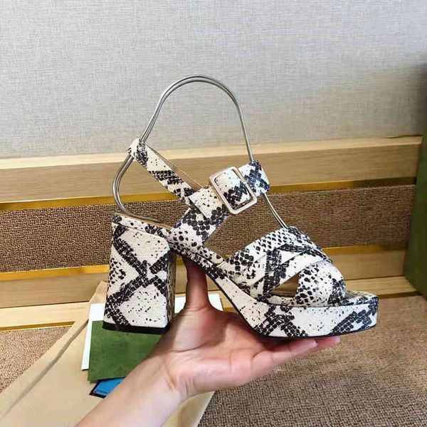 

sandals show summer luxury women's sandals fashion leather designer wedding dress banquet thick bottom letter super high heel, Black