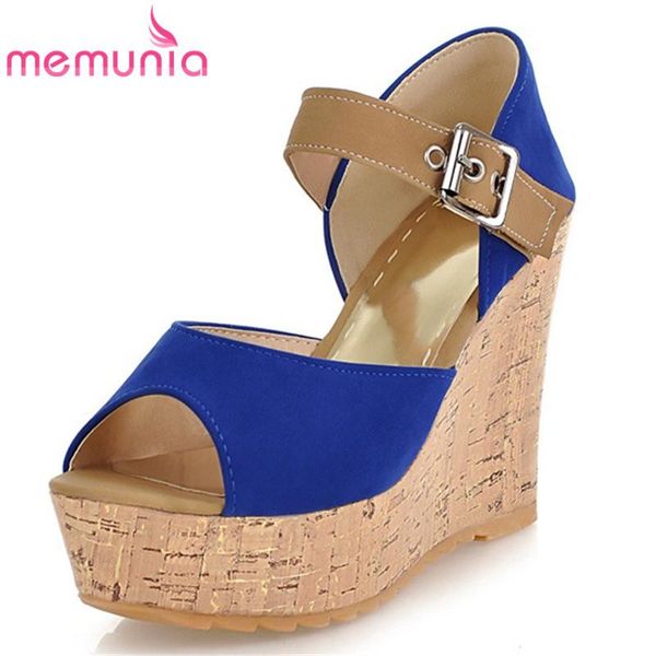 

arrive women sandals peep toe summer wedges platform buckle fashion party wedding prom shoes woman, Black