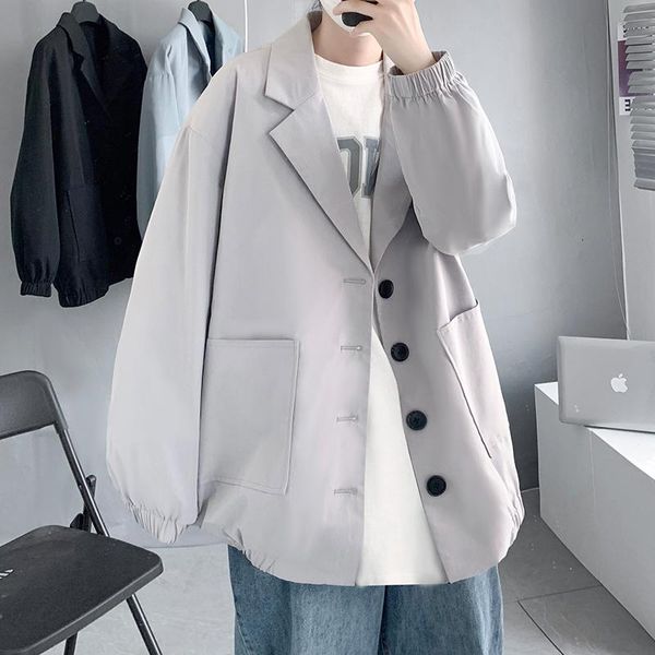 

men's suits & blazers japan style design fashion for regular 2021 spring autumn blue black harajuku clothes, White;black