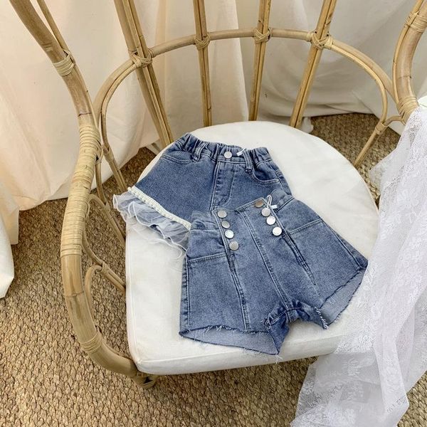 

korea style girls boys denim shorts summer cotton fashion kids 3-9 years d, Black