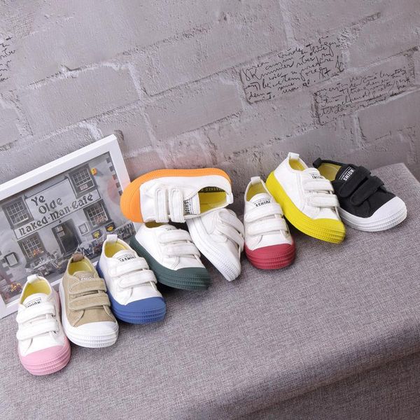 

sneakers 2021 spring and autumn non-slip children's shoes solid color versatile canvas comfortable casual toddler boy, Black;red