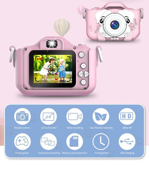 

children's camera wifi digital mini cartoon toy front and rear dual lens cameras
