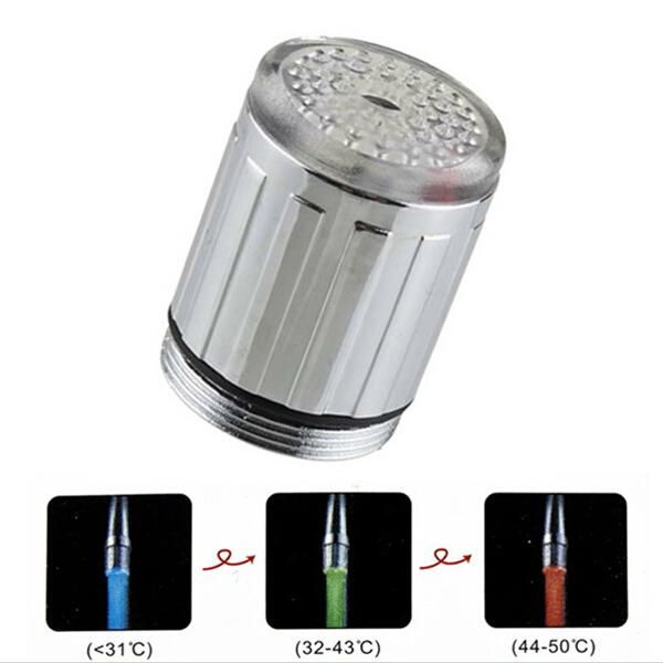 

kitchen faucets c novelty temperature sensor 3 colors changing rgb led light water faucet tap