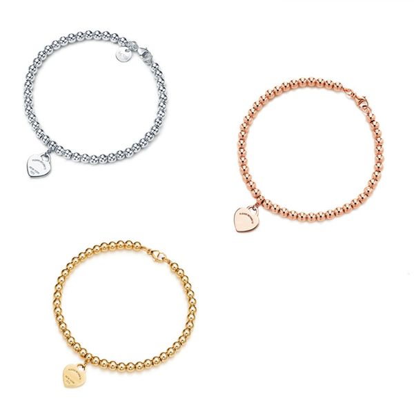 

2021 classic popular s925 sterling silver female bracelet, fashion original bead chain, luxury design, gift for girlfriend, Golden;silver