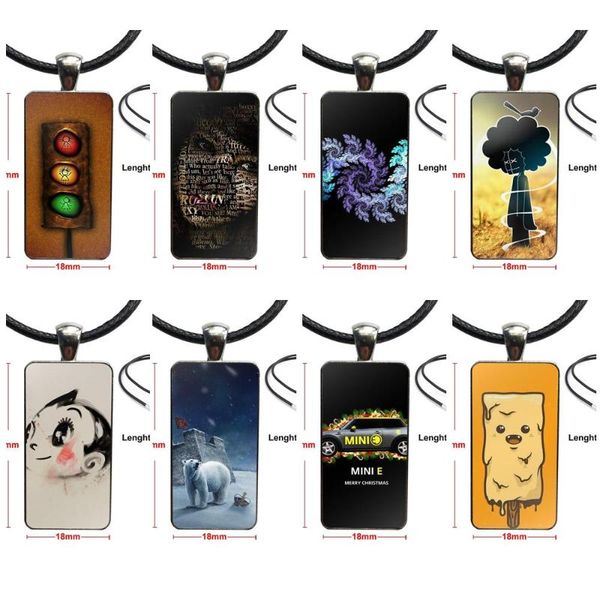 

pendant necklaces for schoolgirl maxi fashion glass cabochon rectangle necklace choker jewelry astro boy personality art, Silver
