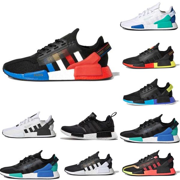 

nmd runner r1 v2 primeknit triple black white running shoes men women oreo nmds des chaussures sports sneakers