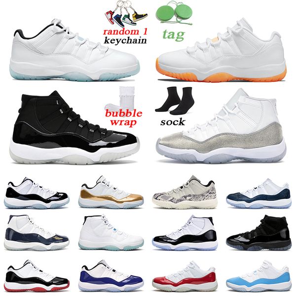 

11s low legend blue men women basketball shoes bright citrus concord bred white metallic silver mens trainer