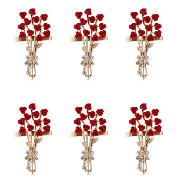 

napkin rings 6pcs valentine's day series rose flower button ring