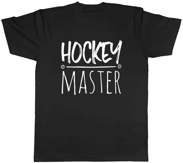 

hockey master mens t-shirt tee, White;black