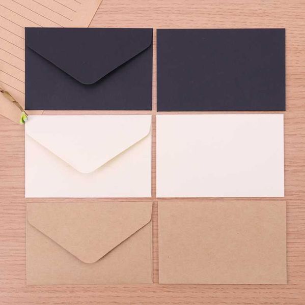 

gift wrap 20pcs/lot classical white black kraft blank mini paper window envelopes wedding invitation envelope