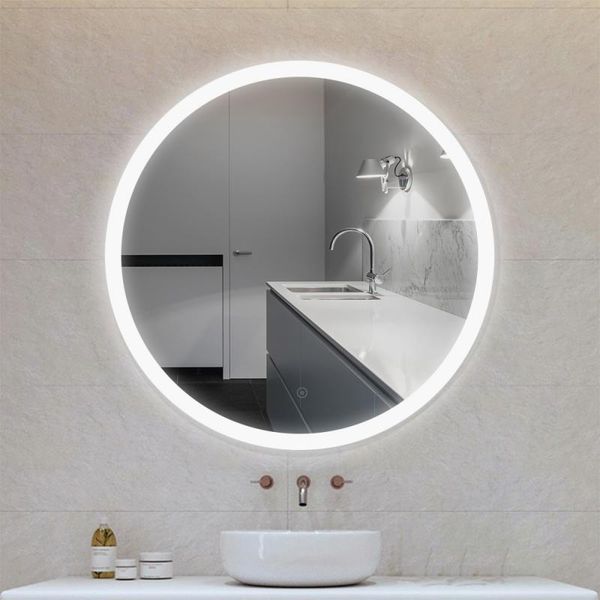 

mirrors led bathroom mirror cool white anti-fog scrub belt makeup wall-mounted vanity round home furniture supplies