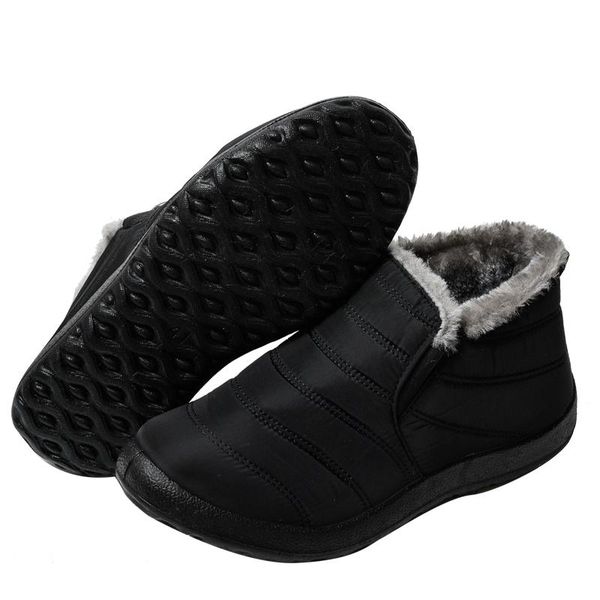 

boots women's ankle fur warm shoes winter casual ladies, Black