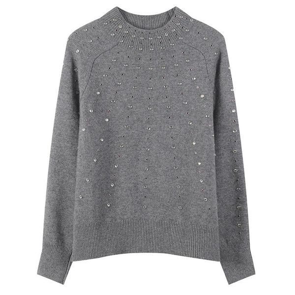 

runway drilling fashion knitted women pullovers sweater autumn winter long sleeve female oversize streetwear lady jumper women's sweate, White;black