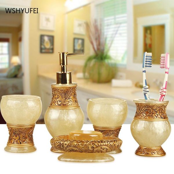 

five-piece bathroom set, resin wash fashion mouthwash, lyweds, supplies combination set bath accessory