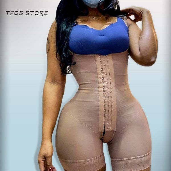 

full body shaper postpartum bodysuit open bust tummy control waist corrective underwear for women shapewear colombian sheath 211220, Black;white