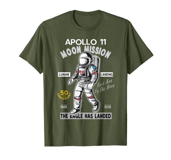 

apollo 11 50th anniversary t-shirt first man on the moon, White;black