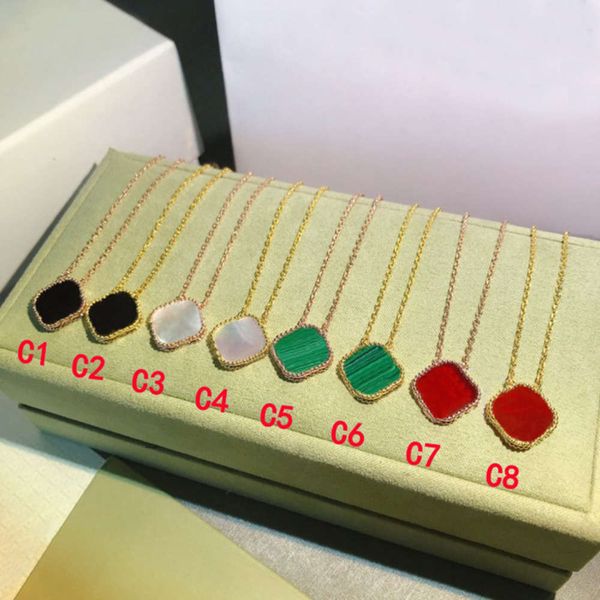 

classic necklace fashion elegant four clover necklaces gift for woman jewelry pendant highly quality 8 color with box sh, Silver