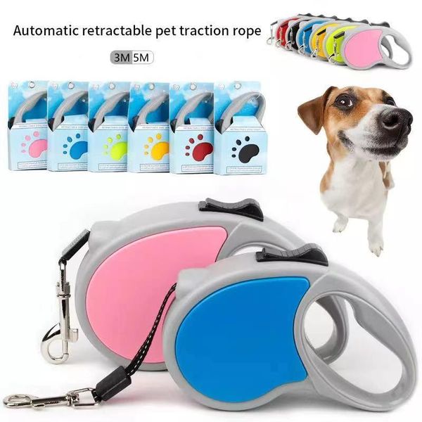 

3m/5m pet cord automatic towing rope dog leash supplies collars & leashes