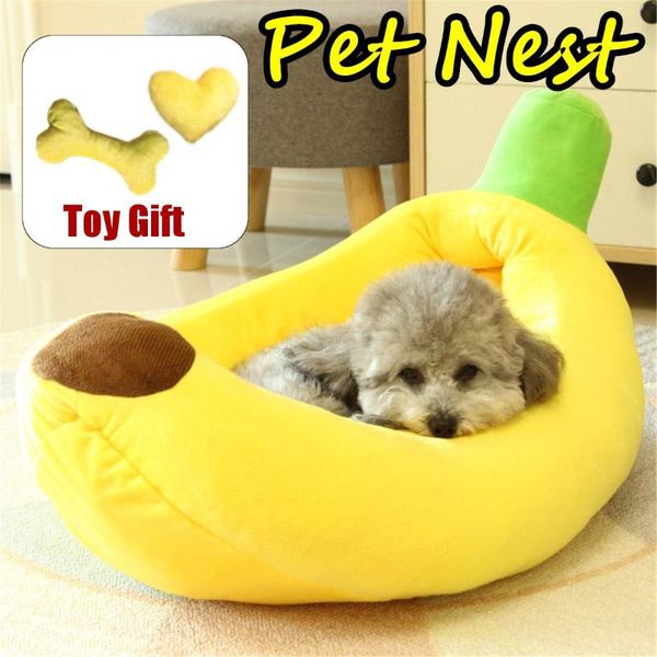 

small animal supplies funny banana cat bed house cute cozy mat beds warm durable portable pet basket kennel dog cushion with toy gift