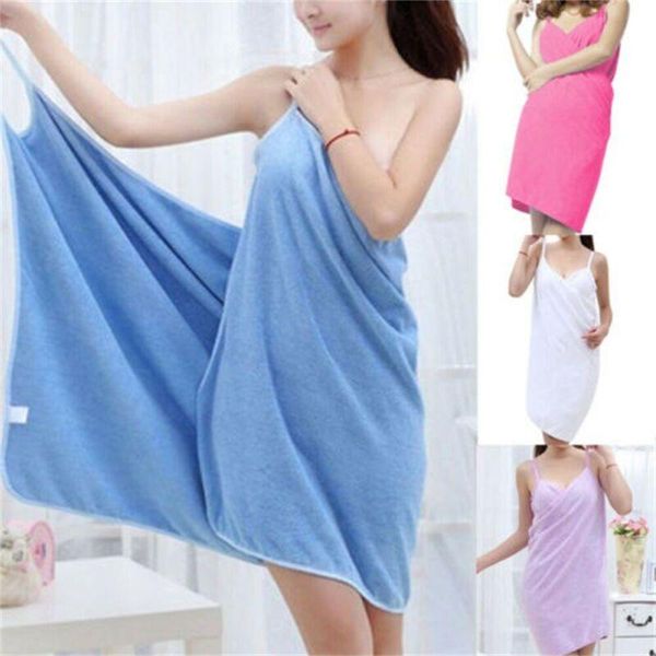 

towel 2021 1pcs microfiber wearable bathrobe fast dry wash clothing wrap women bath towels robe de plage beach dress
