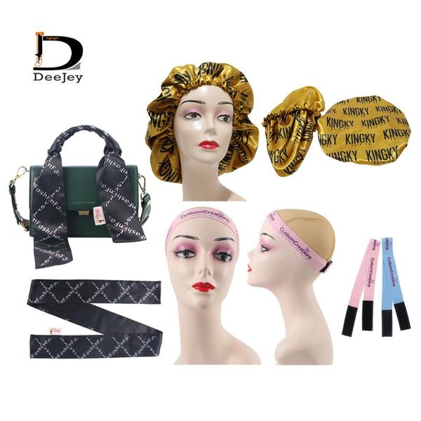 

party hats custom logo virgin hair wigs packaging satin bags/bonnet/wrap edge headband/lace melt band/cape apron