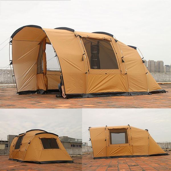 

outdoor camping tent 2 bed room living three-season roomy family hiking 4 people party tunnel tents and shelters