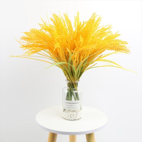 

decorative flowers & wreaths 5 forks golden wheat ears, artificial plant flower arrangement, living room, dining bedroom, wedding, shop deco
