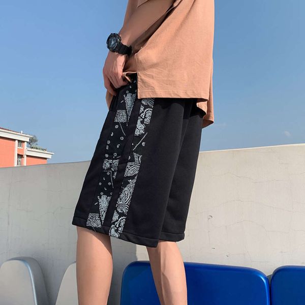 

shorts men's summer thin sports trend loose wear casual five point pants fashion brand sand taobao, White;black