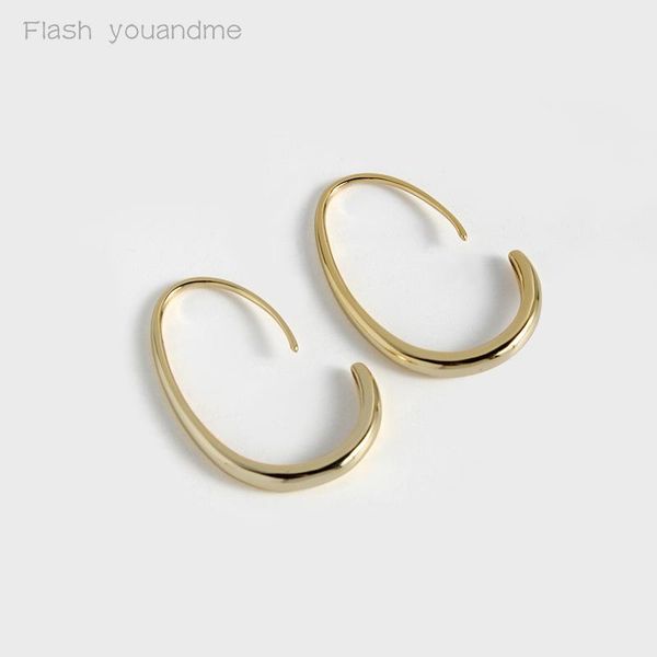 

hoop & huggie geometric earrings for women sterling silver 925 earring gold minimalist fashion earings aros de plata jewelry, Golden;silver