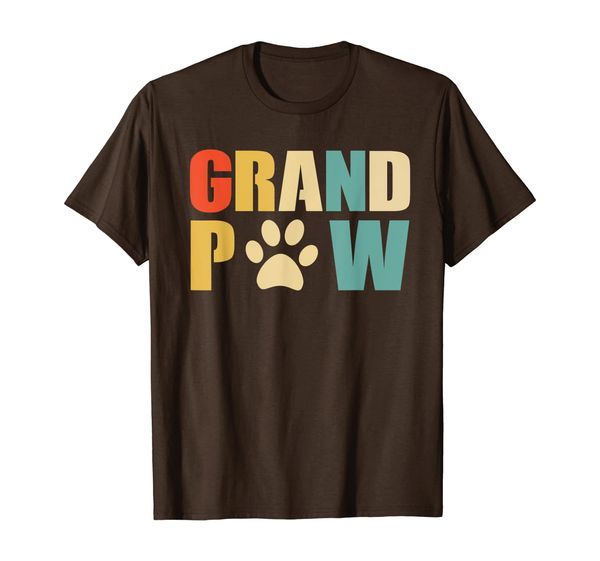 

Men's Grand Paw Dog Lover Father's Day Gift Shirt T-Shirt, White;black