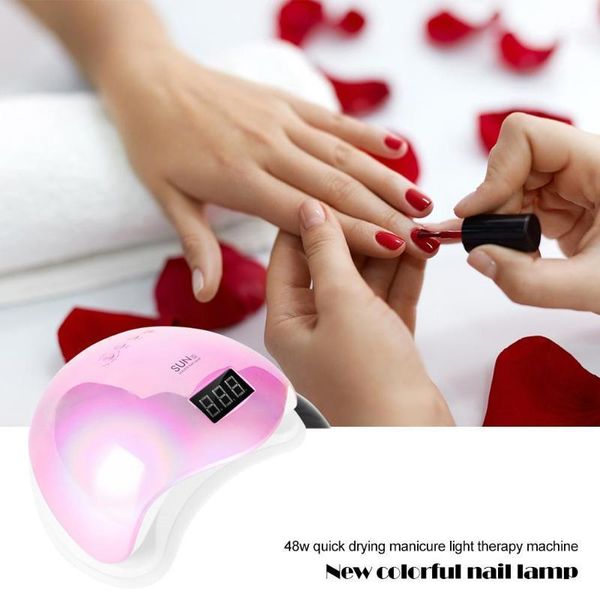 

colorful quick drying 48w uv led nail lamp for manicure gel dryer built-in timer 10s/30s/60s/99s four-speed adjustable1