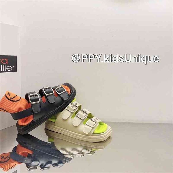 

2021 summer new sandals fashion men's and women's beach metal button stud casual shoes, Black;red