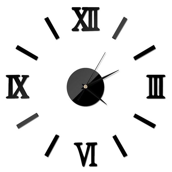 

diy clock watch wall clocks horloge acrylic mirror stickers home decoration living room quartz needle
