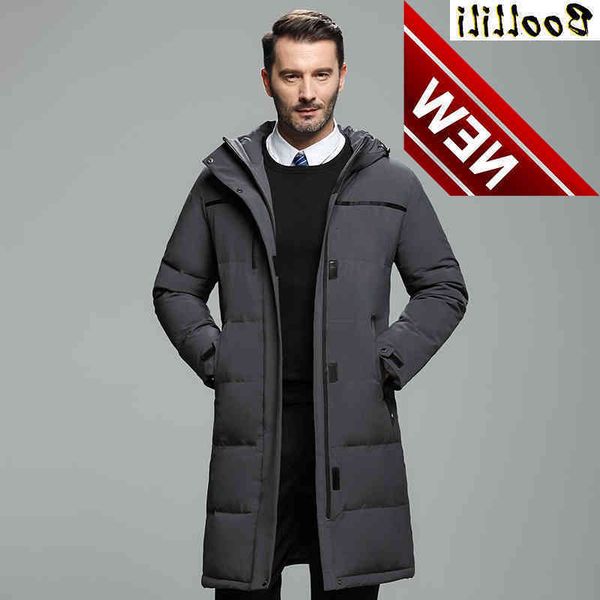 

2021 new fashion autumn winter outwear down jacket men windproof waterproof duck parka male x-long thick warm coat m-4xl, Black