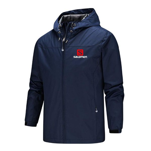 

men's jackets 2021 spring and autumn women's fashion hooded zipper waterproof windproof solid color outdoor casual sports jacket, Black;brown