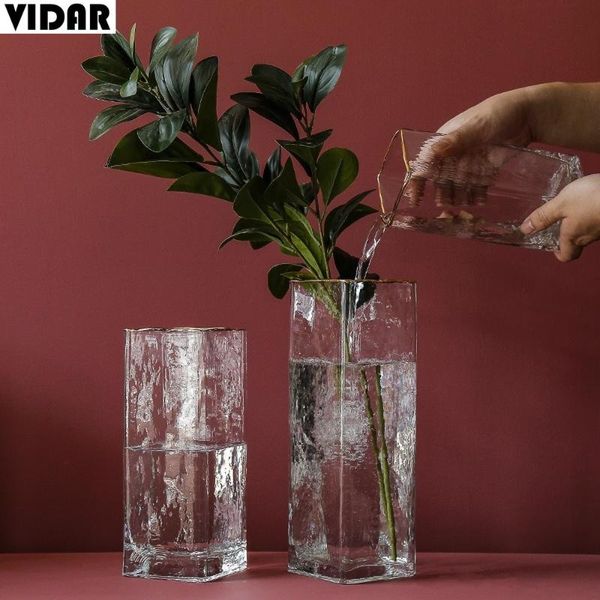

vases vidar ins wind light luxury glass phnom penh bottle mouth dining table living room study flower arrangement hydroponic vase