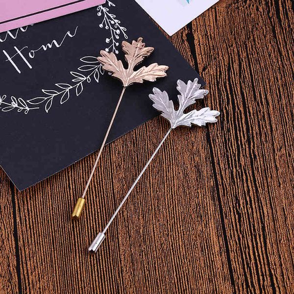 

z107 alloy leaf brooch for men and women, Gray