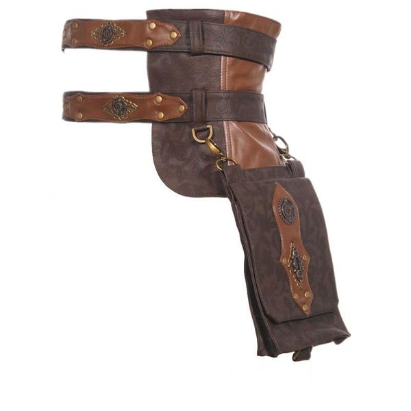 

belts ladies steampunk medieval wizard sorcerer cosplay harness waist bag rq-bl sp092, Black;brown
