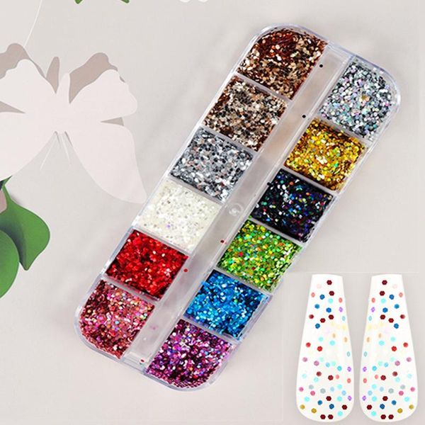 

nail glitter holographic flakes sequin 1mm hexagon gold silver diy dipping powder slice for acrylic manicure art tools, Silver;gold
