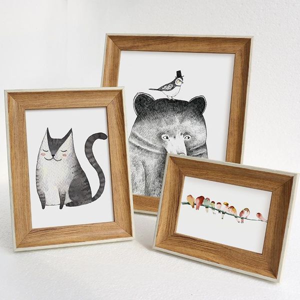 

frames nordic creative animal flowers wood big po frame children's room art studio wall show picture home decoration