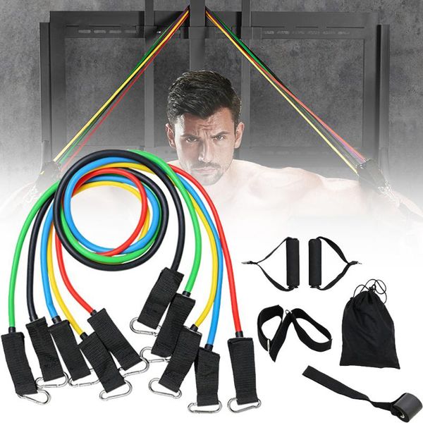

resistance bands set yoga exercise fitness band rubber loop tube gym pilates brick