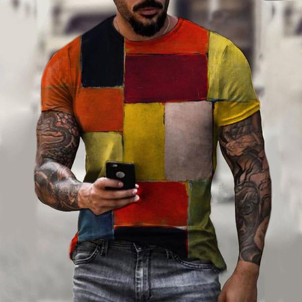 

men's t-shirts fashion patchwork block printing pullover vintage men tee shirt streetwear 3xl 2021 summer casual short sleeve, White;black