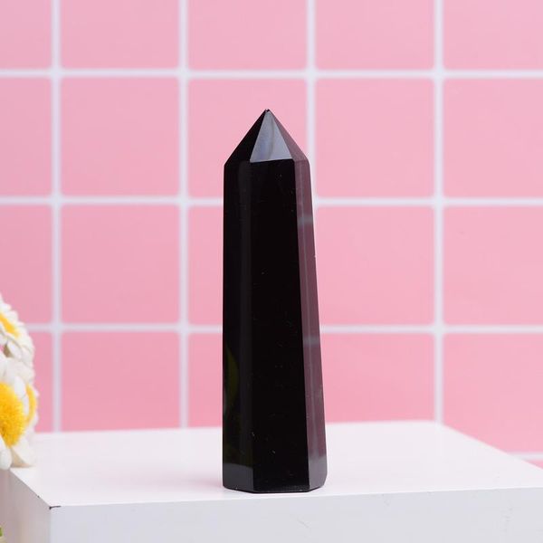 

natural crystal rock obsidian tower column mineral ornaments home decoration diy small gifts stone crafts decorative objects & figurines