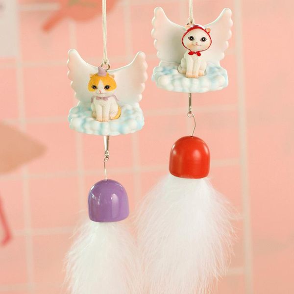 

decorative objects & figurines pink girl heart wind chime cartoon cute cat pendant manufacturer sending bedroom balcony decoration craft gif